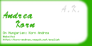 andrea korn business card